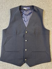 Amtrak Electric Traction Work Vest Mens 40 Wool Poly Blend Blue Made In USA