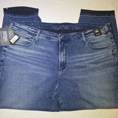 Silver Jeans Co. Women's Plus Beau Girlfriend Fit 24/28L Jeans Mid Rise