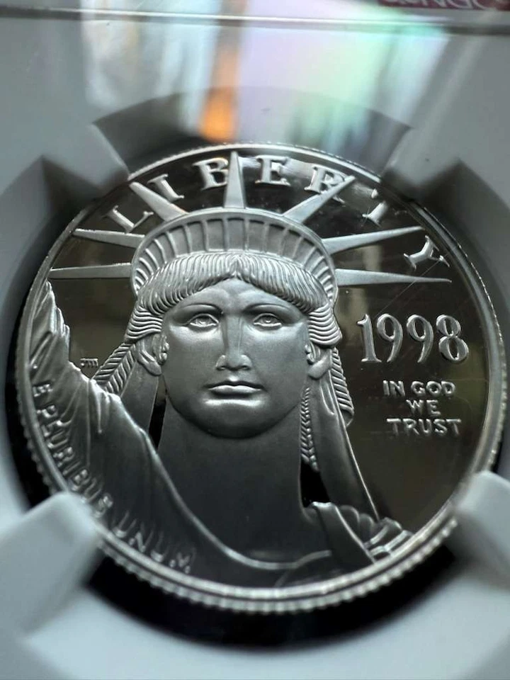 1998-W $50 American Platinum Eagle NGC PF70 Ultra Cameo Mike Castle Signed - Image 2 of 4