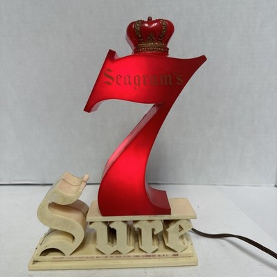 Vintage Seagram s 7 Working Bar Lamp, The Sure One - NEW BULBS!