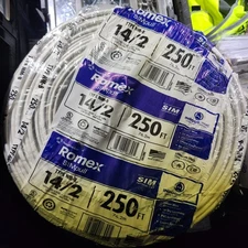 Romex 250' Roll 14-2 AWG Guage NM-B Indoor Electrical Copper Wire Cable w Ground