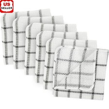 Set of 6 Cotton Dishcloths Scrubbing Wiping Multi-Purpose Cleaning Cloths New
