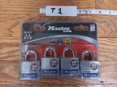 LOT OF 4 Pack Master Lock 3008D Laminated Steel Padlock 1-1/2 NEW