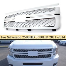 Summit White For 11-14 Silverado 2500hd3500 Front Hood Grille Molding Trim