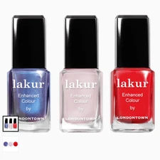 LONDONTOWN LAKUR Sorbet TRIO POLISH SET Red Pink Blue Full Size NEW  SHIPS FREE