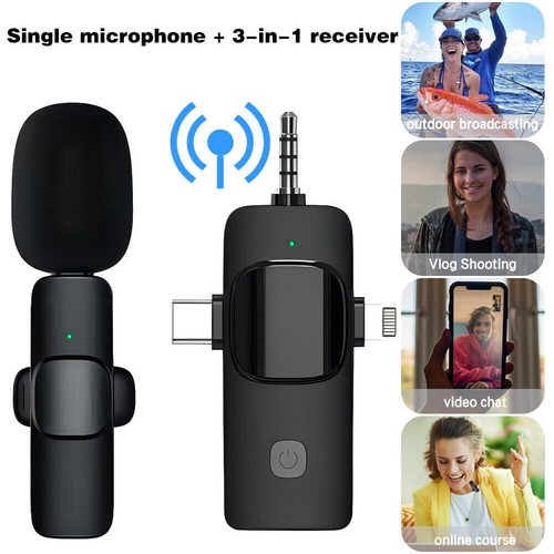 3.5mm Wireless Mini Lavalier Microphone Audio Video Recording For Android/iphone - Picture 14 of 14