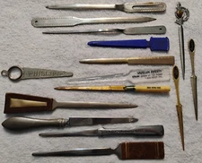 Vintage Letter Openers Advert Milk of Magnesia Travel Political & More Lot Of 15