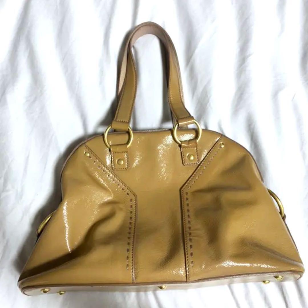 Borsa donna musa Yves Saint Laurent originale beige scuro dal Giappone