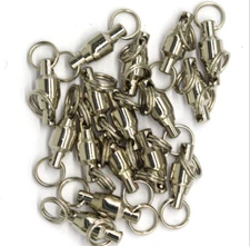 100pcs size 4 Fishing Ball Bearing Swivels With 2 Split Rings Nickle Color 
