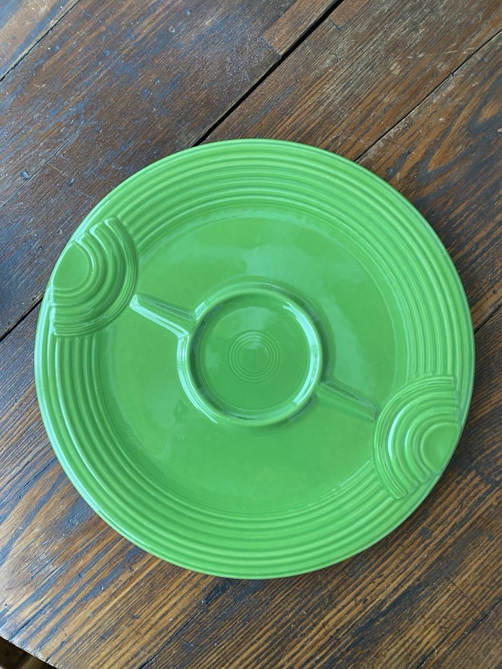 Fiesta Hostess Divided Tray Fiestaware HLC Shamrocks Green 12" Chip Dip