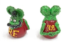 VW TYPE 123 BUG BUS GHIA CLASSIC RAT FINK GREEN VALVE STEM CAPS PAIR