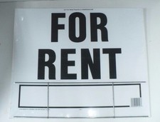 White Coroplast Double Sided For Rent Sign With Stake