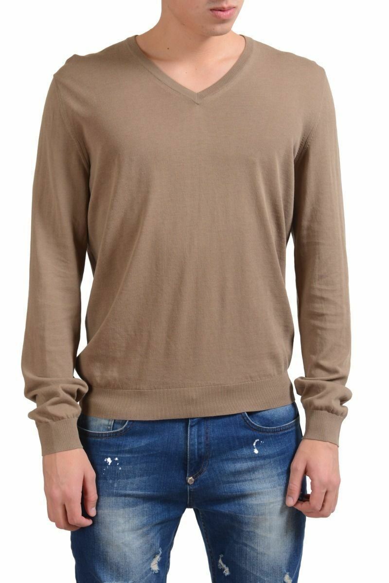 Светлый свитер Malo Mens Tortilla Brown с V-образным вырезом размер M L 20090₽