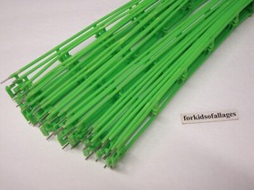 24 Micro Knex Track Green 16" Straight w/ Pins K'nex Roller Coaster Parts