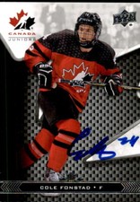 Cole Fonstad Signed 2018 Upper Deck Canada Juniors card #34 Montreal Canadiens