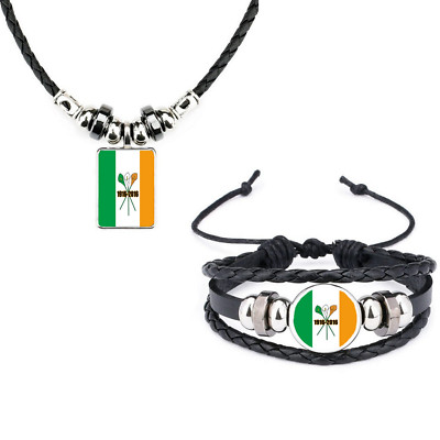 2er Set Ostern Aufstieg Irisches Lederarmband und weiches Seil Halskette + Geschenktüte