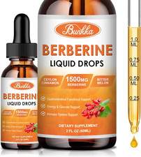  2 Pack Berberine Supplement, Berberine Liquid Drops with Ceylon Cinnamon, B...