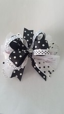 Girls Hair Bow, Hand Made, French Barrettes, 4  , Dalmations Themed