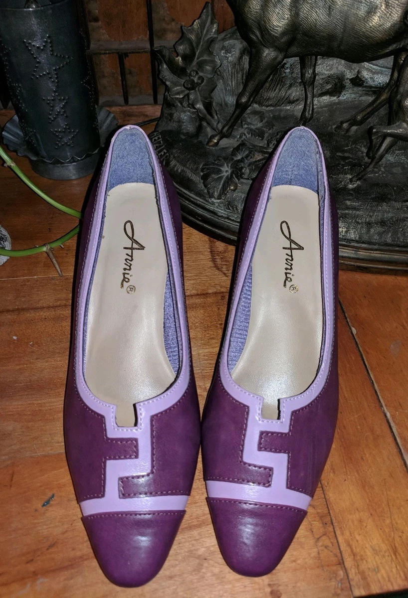 NEVER USED VINTAGE ANNIE PLUM LEATHER LOOK HIGH HEELS 50 S ERA 6 M