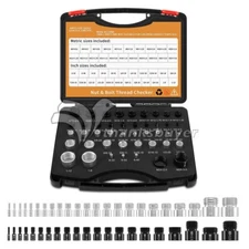 44pcs Nut/Bolt Thread Checker Inch & Metric Sizes Bolt/Nut Identifier Gauge Box
