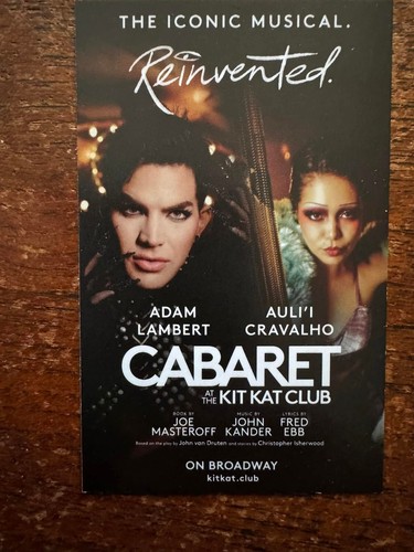 Cabaret Das Musical Broadway NYC 2025 2 Anzeigen/Flyer Adam Lambert Auli'i Cravalho - Bild 2 von 2