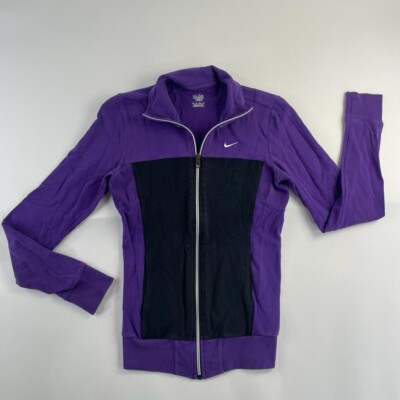 Nike Running Jacket XS Purple Women The Athletic Dept. Full Zip Swoosh Used