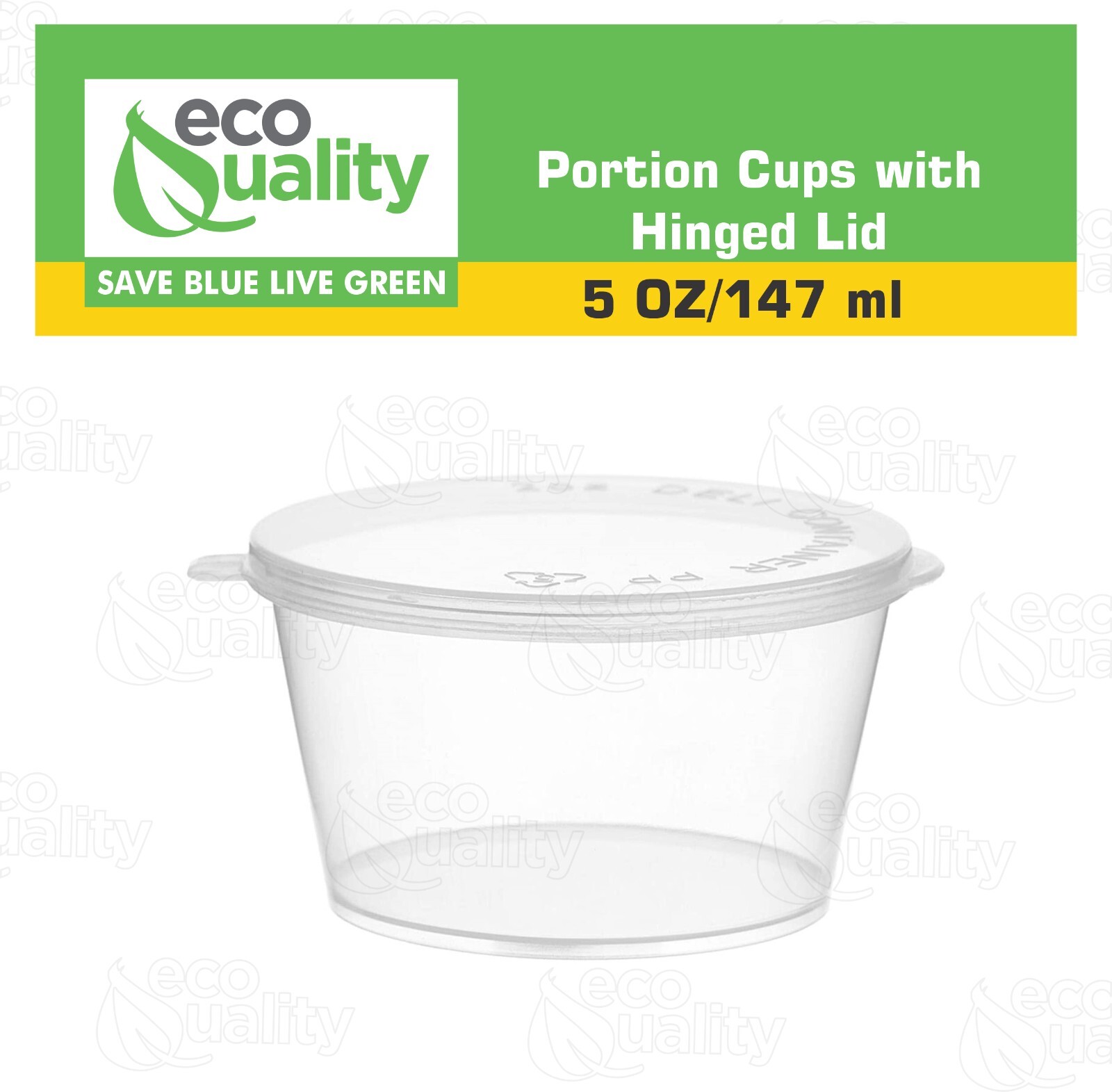 5oz Clear Portion Plastic Cup Hinged Lid Leak Proof Disposable ...