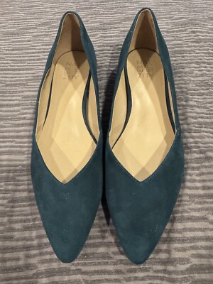 Naturalized Green Suede Flat Shoes Size 10.5 Size 