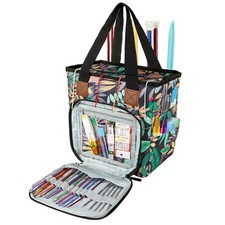 Large Knitting Bag Organizer, Travel Yarn Storage Tote Crochet Hook Holder Case