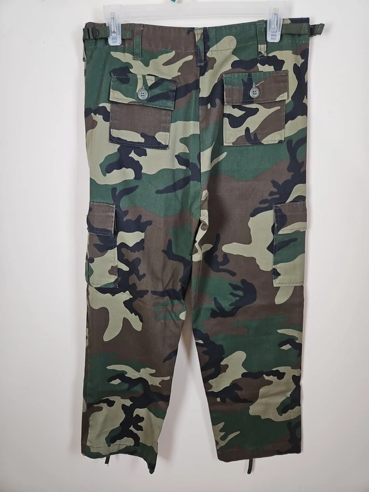 Pantalones de caza Woodland camuflados niños 20 (30X23) Rothco cintura ajustable militar paintball Foto 4 de 4