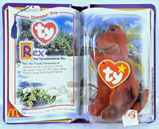 TY ORIGINAL TEENIE BEANIE DINOSAUR TRIO McDonald  s Promotion - Tyrannosaurus Rex