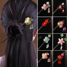 Women Hair Sticks Clip Wooden Chinese Style Vintage Headwear Chopstick Hairpin