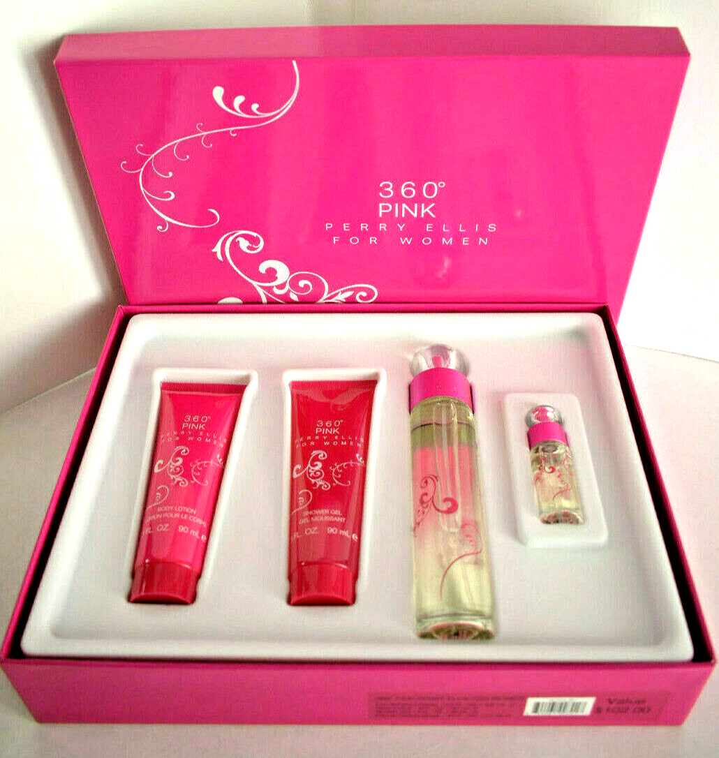 PERRY ELLIS 360 PINK Eau de Parfum Spray Piece Gift Set New in  Box