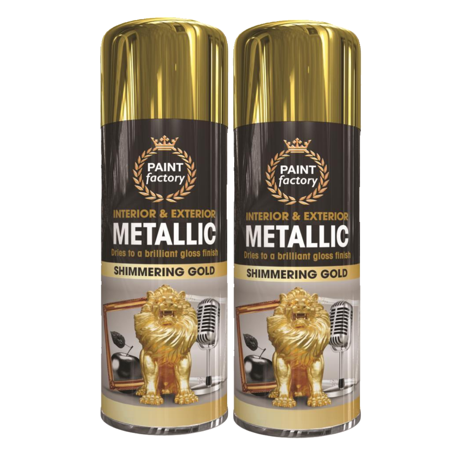 400ml PF Metallic Gold Spray Paint All Purpose Aerosol Can Metal Wood
