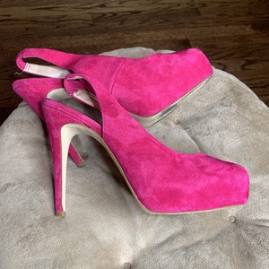 pink suede slingbacks