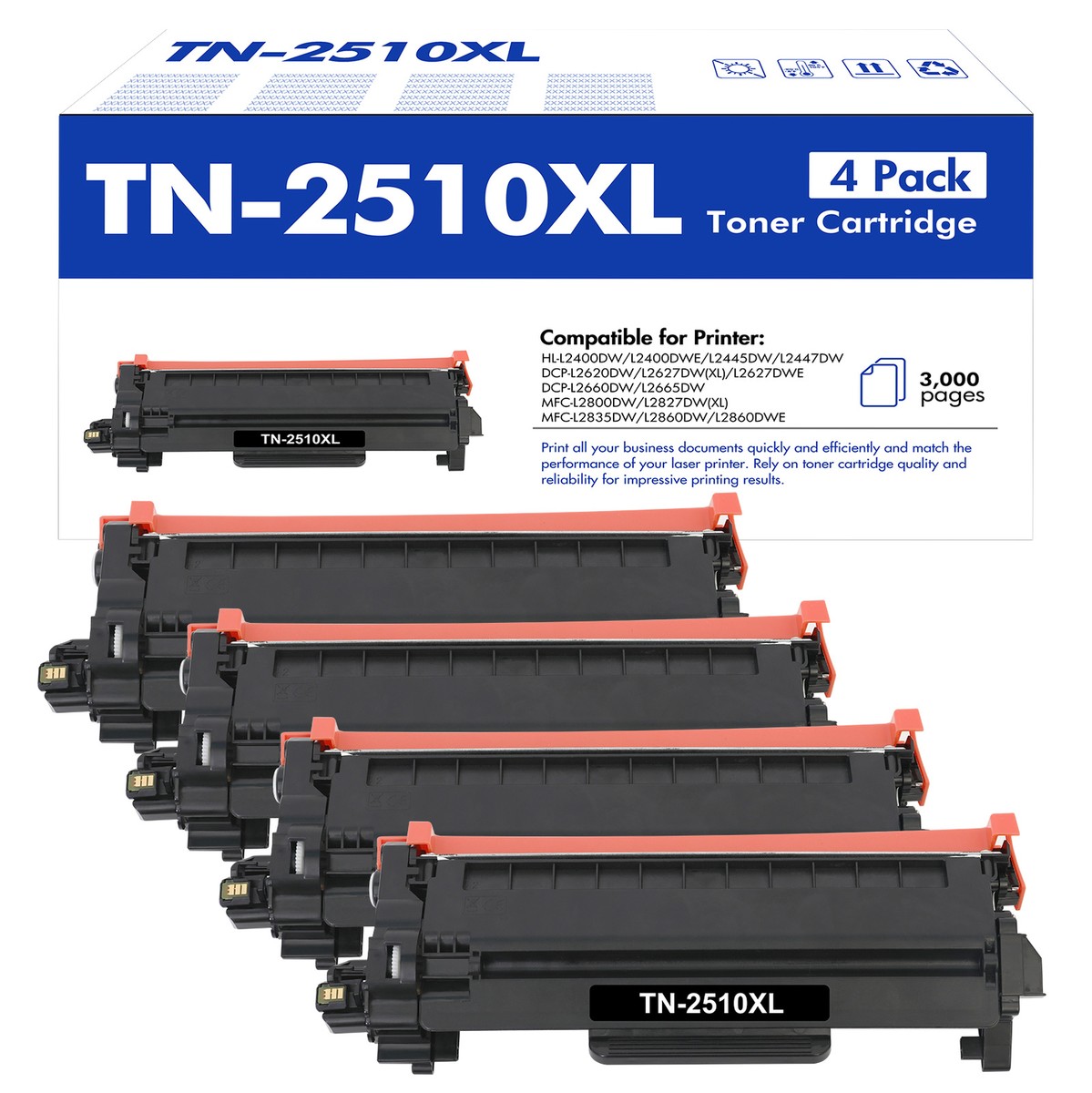 TN660 Cartucho De Tóner De Alto Rendimiento Compatible Con Brother TN 660 Tn 660 Tn630 Para Usar Con Impresora Hl L2380dw Hl L2360dw Mfc L2700dw - Foto 8