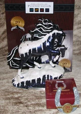 TRAIL OF PAINTED PONIES Frosted Black Magic 20th Anniv. Pony & Horseshoe~1E/1046