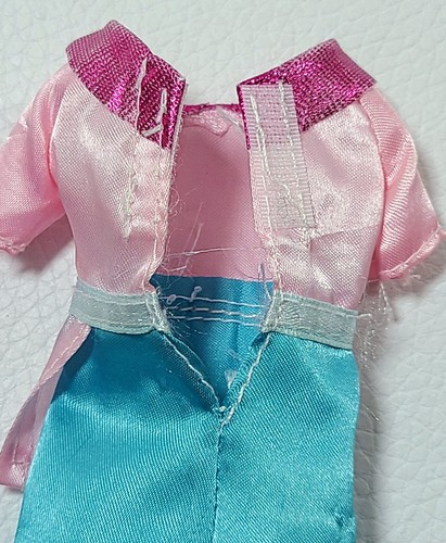 Handmade Barbie Outfit Einteiler Skort Bluse Peter Pan Kragen rosa blau - Bild 7 von 10