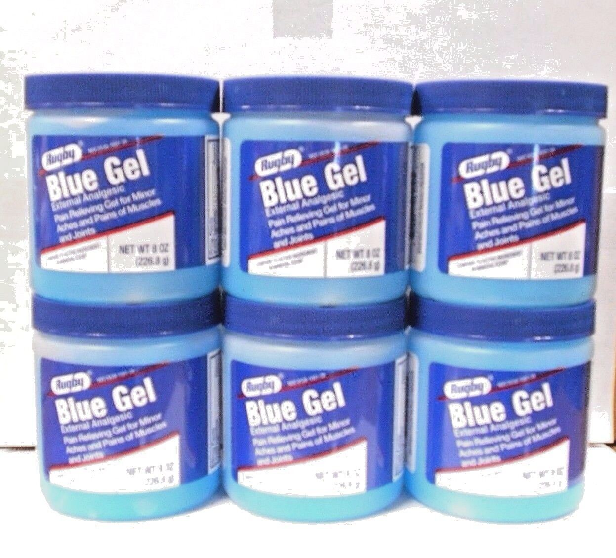 Rugby Blue Gel (Compare to Mineral Ice) 8oz - 6 Pack-Expiration Date 07-2023