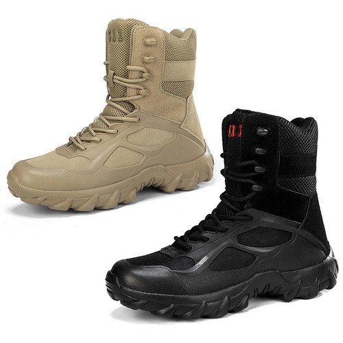 Men Military Boots Hi-Ankle Climbing Boots Trekking Shoes for Outdoor Activities