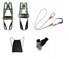 Profi Steiger Fallsicherung SET 4P Auffanggurt + 1,6m Sicherheitsseil Fallschutz