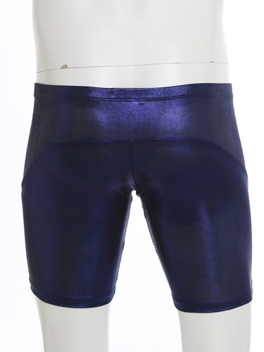 Men's Metallic Shiny Swim Trunks Elastic Waist Biker Shorts Pool Party Beachwear - Picture 47 of 66