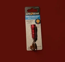Life Gear LED Keychain Flashlight NEW Red