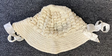 NEW Handmade Crochet Baby Hat Beige Color Cotton
