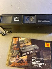 2 Vintage Kodak TELE-EKTRA 1 110 Film Cameras with 22mm- 44mm Dual Lens