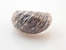 Vintage Modernist Domed Ribbed Sterling Silver Band Ring Sz 6