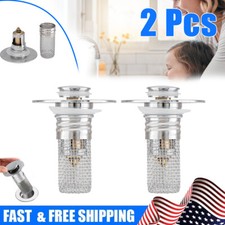 2Pcs Pop Up Floor Drain Filter Bathroom Sink Stopper Hair Catcher w/Mesh Basket