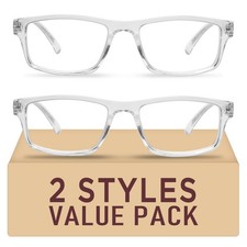 2 Pack Reading Glasses,Upgraded TR Blue Light Blocking Reading Glasses,Filter...