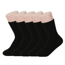 5 Pairs Womens Fuzzy Socks Soft Winter Warm Solid Socks for Ladies BLACK