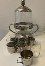 Art Deko Jugendstil Bowle mit Gläsern